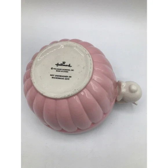 Hallmark Ceramic Easter Bunny Candy Dish-Pink Somebunny Needs a Treat! Bowl EUC - Picture 3 of 5